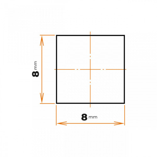 Tyč štvorhranná 8 x 8 mm